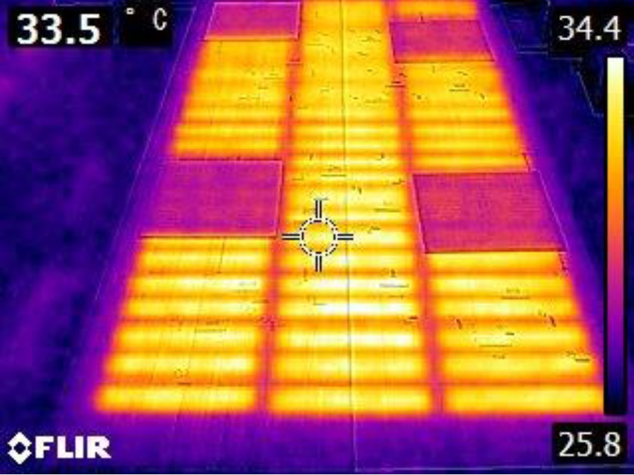 発熱状況前景のサーモグラフィー撮影